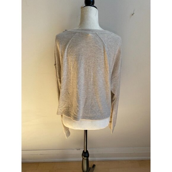 BP Bnwot Women Cropped Stitch Beige Oatmeal Supersoft Buttons - Picture 4 of 7